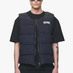 Aberdeen Round Neck Puffer Vest Black Ink