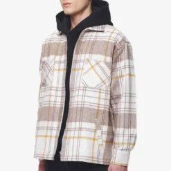 Bale Embroidery Heavy Flannel Zip Shirt Cream Wood -Fashigen Sales 2 PGDR BLACKFRIDAY 2023 MENS19031