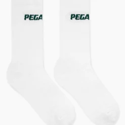 Logo Socks White Pine Green