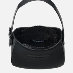 Mona Logo Faux Leather Handbag Black -Fashigen Sales MONALOGOFAUXLEATHERHANDBAGBLACK5