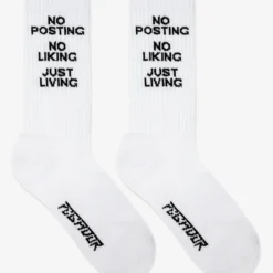 No Posting Socks White Black