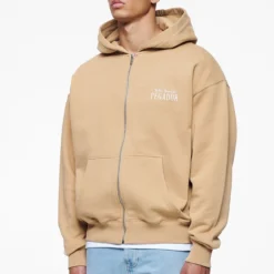 Leander Oversized Sweat Jacket Vintage Washed Espresso -Fashigen Sales PEGADOR FINER THINGS ECOMMERCE MALE DAY 241569