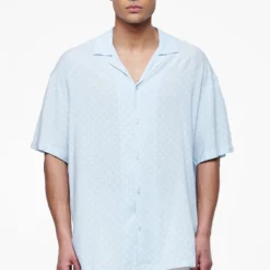 Piane Monogram Summer Shirt Riviera Blue