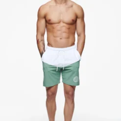 Baker Swim Shorts White Cypress Green -Fashigen Sales PEGADOR FINER THINGS ECOMMERCE MALE DAY 242007 scaled