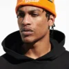 Birch Fisherman Beanie Sunrise Orange White