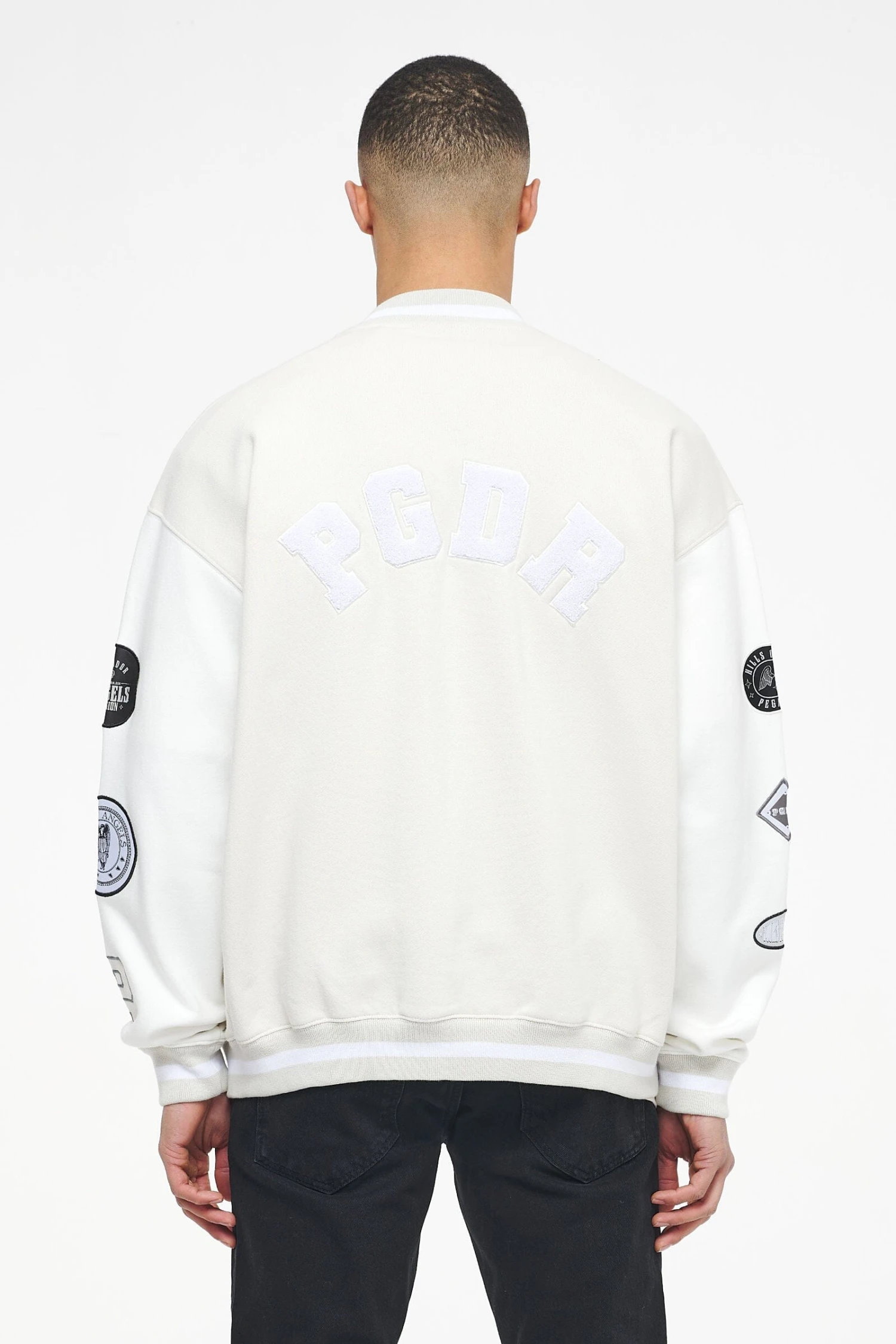 Yardley Varsity Jacket Washed Angels Cream Bright White 4 Yardley Varsity Jacket Washed Angels Cream Bright White - Image 4