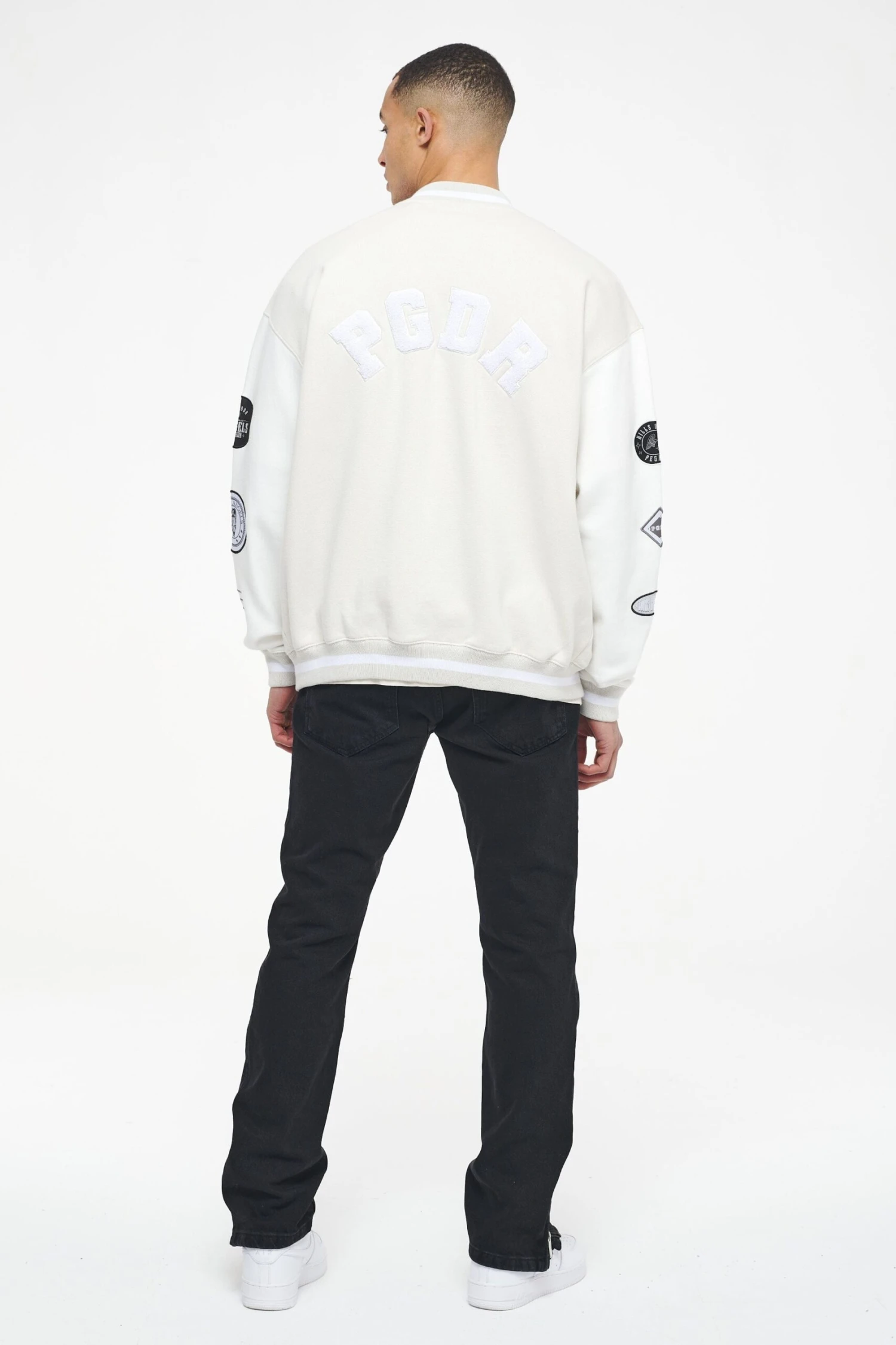 Yardley Varsity Jacket Washed Angels Cream Bright White 2 Yardley Varsity Jacket Washed Angels Cream Bright White - Image 2