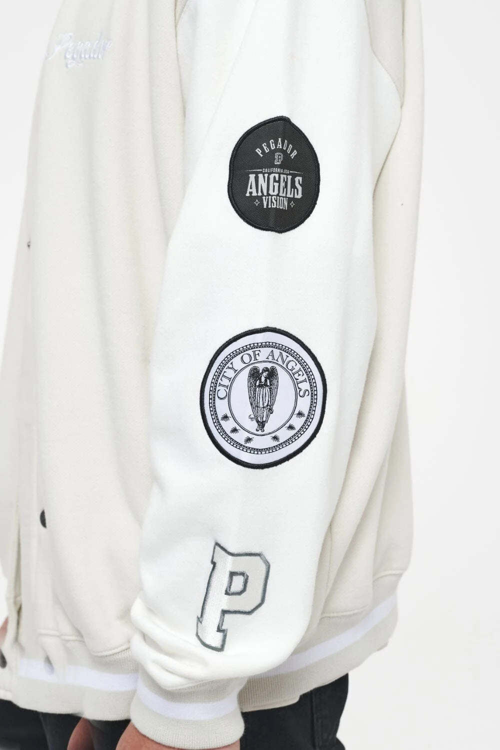 Yardley Varsity Jacket Washed Angels Cream Bright White 7 Yardley Varsity Jacket Washed Angels Cream Bright White - Image 7