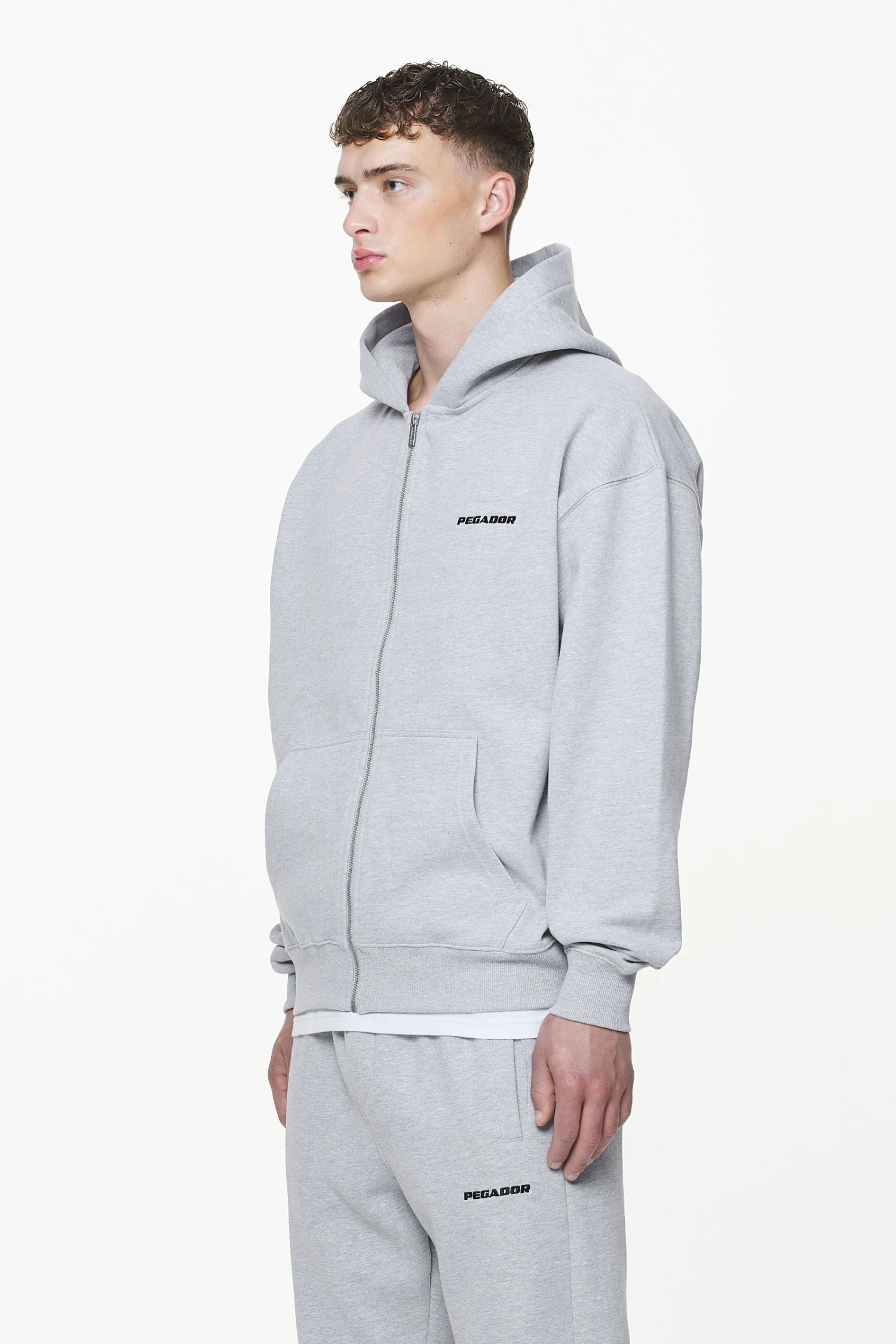 Logo Oversized Sweat Jacket Grey Melange 3 Logo Oversized Sweat Jacket Grey Melange - Image 3