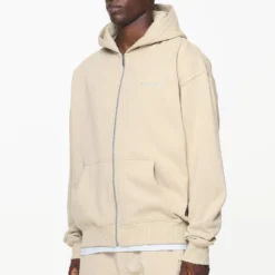 Logo Oversized Sweat Jacket Vintage Washed Kingdom Beige -Fashigen Sales PGDR BUILD TO LAST E COMMERCE MENS6865 4