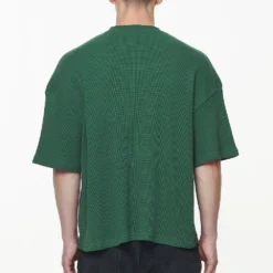 Quat Waffle Boxy Tee Vintage Washed British Green 8 Quat Waffle Boxy Tee Vintage Washed British Green -Fashigen Sales PGDR BUILD TO LAST E COMMERCE MENS7351