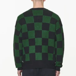 Todd Checkered Knit Cardigan Onyx Black British Green 8 Todd Checkered Knit Cardigan Onyx Black British Green -Fashigen Sales PGDR BUILD TO LAST E COMMERCE MENS7578 1