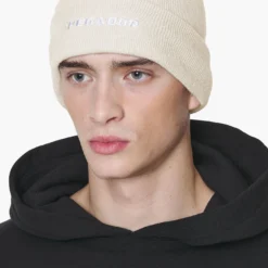 Logo Beanie Kingdom Beige White