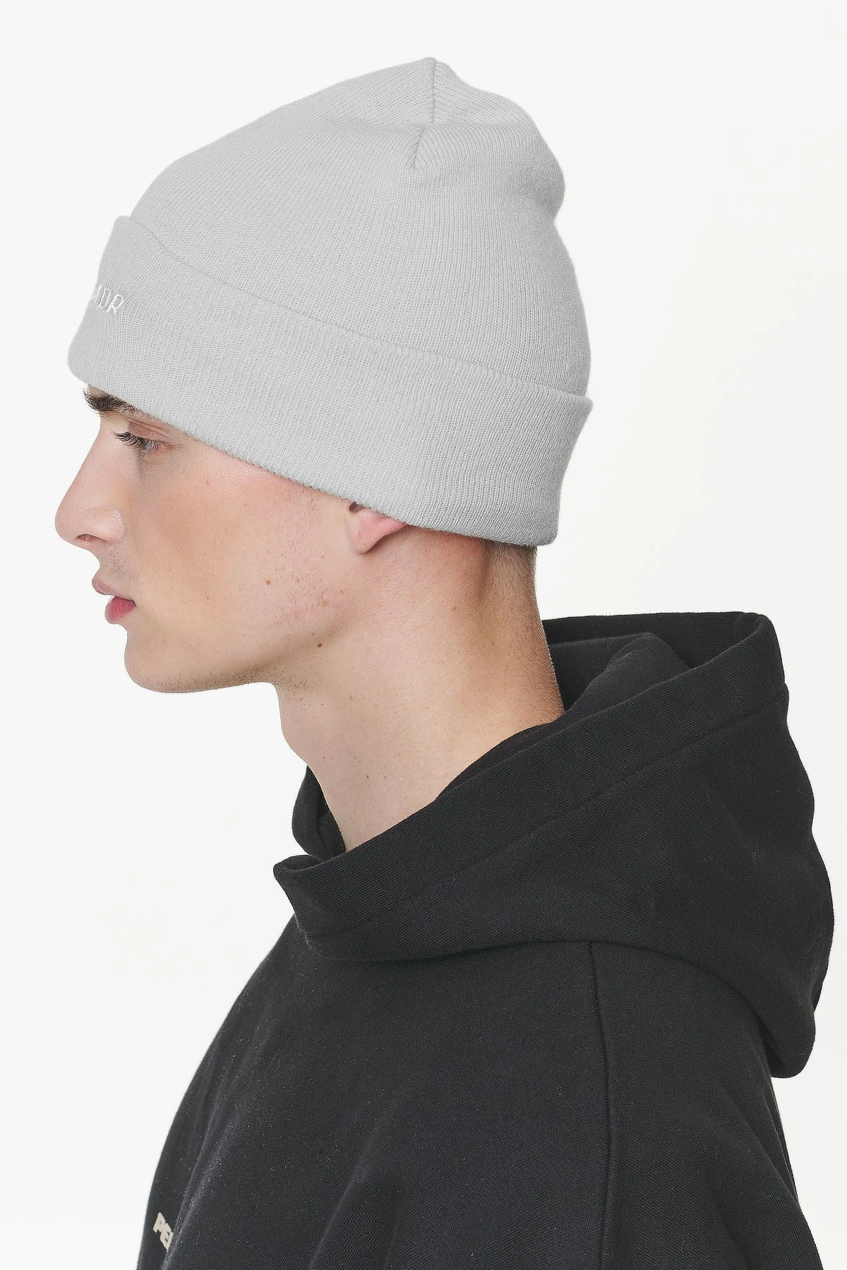 Logo Beanie Grey Melange White 2 Logo Beanie Grey Melange White - Image 2