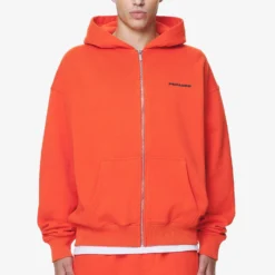 Logo Oversized Sweat Jacket Washed Signal Red Gum