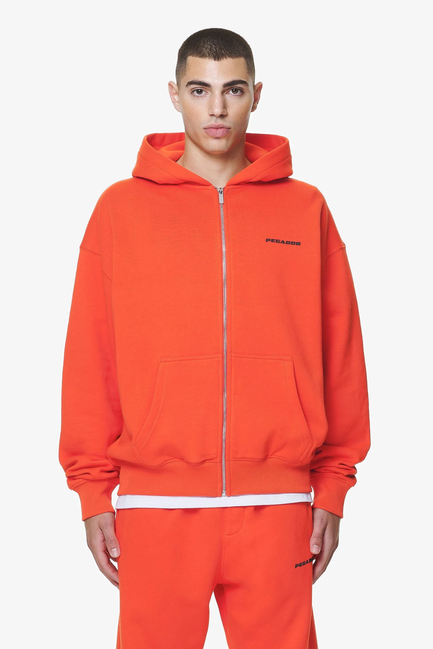 Logo Oversized Sweat Jacket Washed Signal Red Gum 1 Logo Oversized Sweat Jacket Washed Signal Red Gum