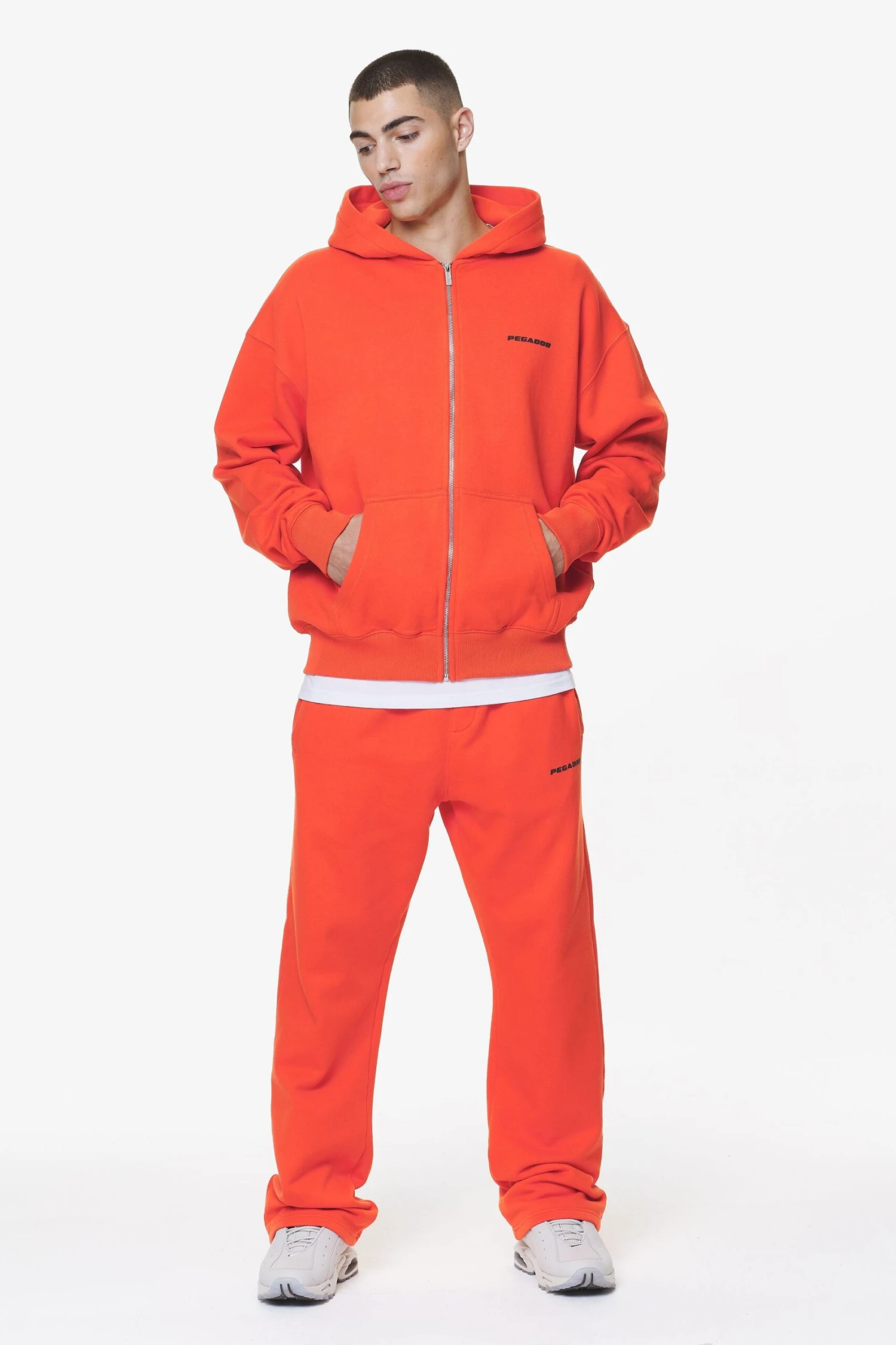 Logo Oversized Sweat Jacket Washed Signal Red Gum 2 Logo Oversized Sweat Jacket Washed Signal Red Gum - Image 2