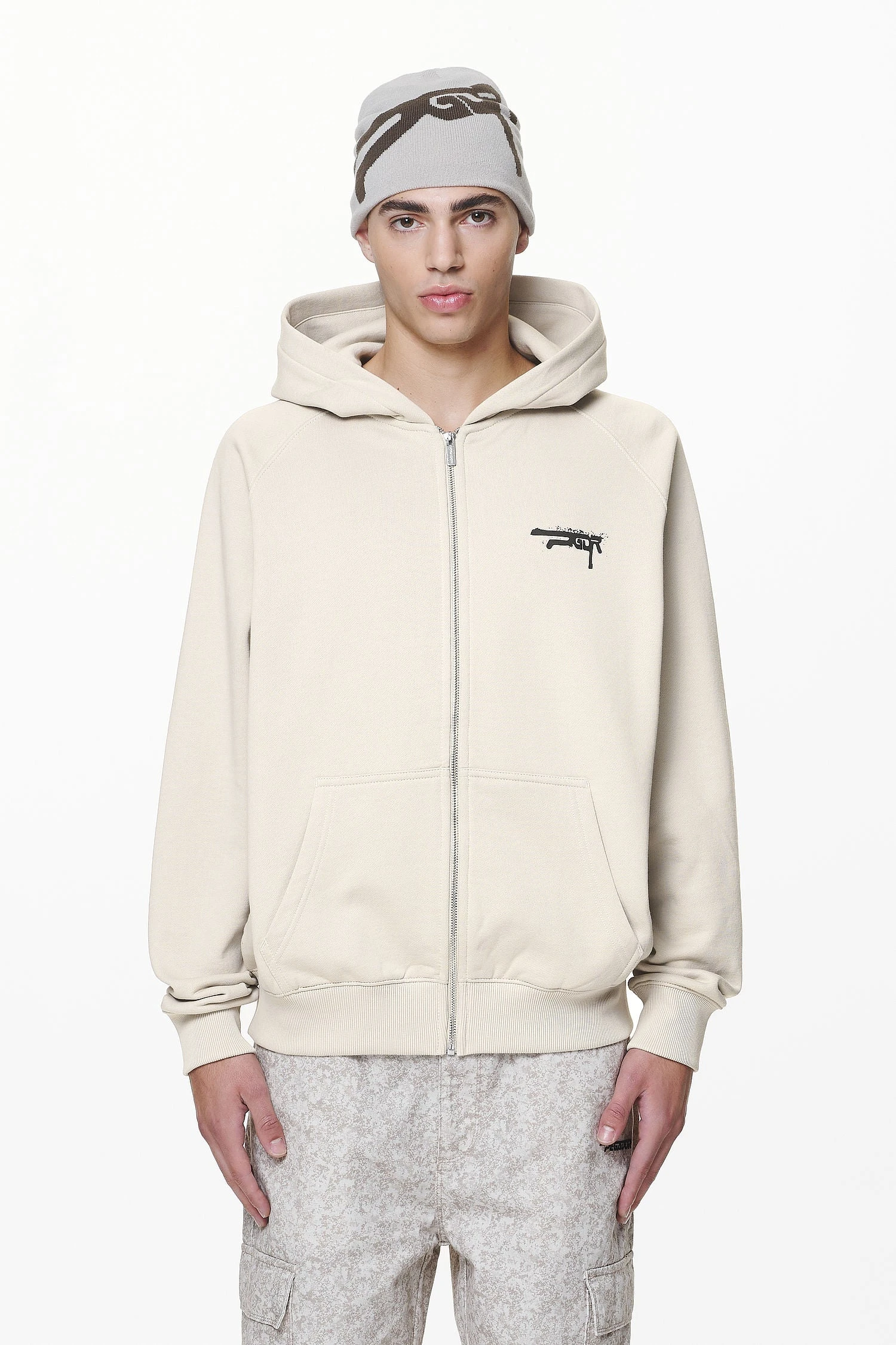 Condor Raglan Sweat Jacket Washed Dust Cream 3 Condor Raglan Sweat Jacket Washed Dust Cream - Image 3