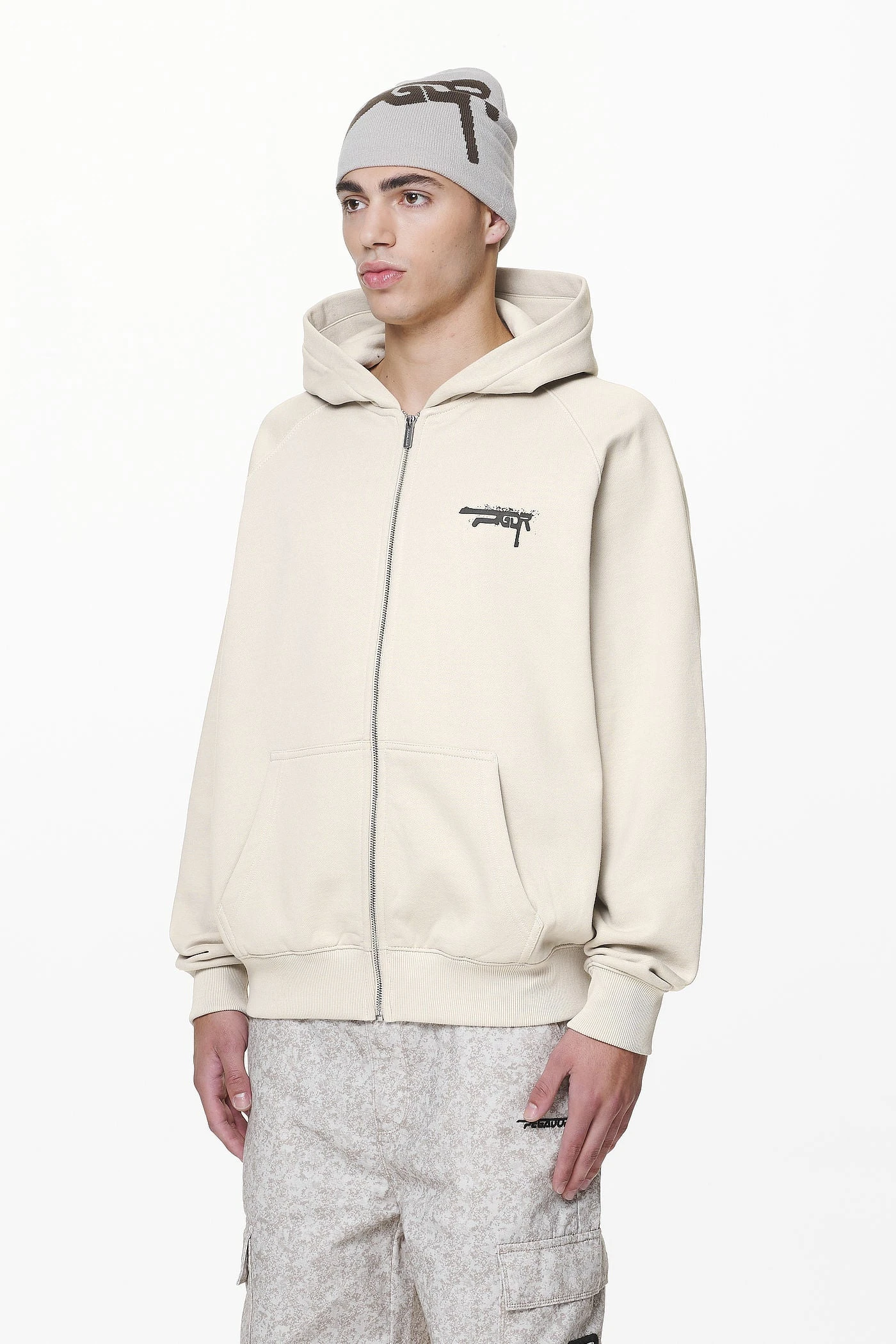 Condor Raglan Sweat Jacket Washed Dust Cream 4 Condor Raglan Sweat Jacket Washed Dust Cream - Image 4