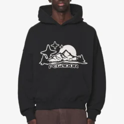 Pansy Boxy Hoodie Black