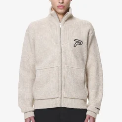 Riggo Heavy Knit Jacket Dust Cream