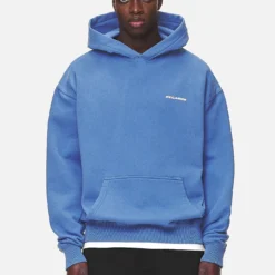 Logo Oversized Hoodie Washed Retro Blue White Gum
