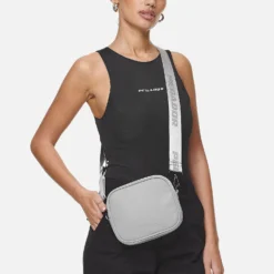 Skibo Logo Faux Leather Shoulder Strap Bag Cool Grey -Fashigen Sales PGDR NEVER TOO LATE ECOMMERCE FEMALE DAY 2589 4a68603c 01d6 42d4 a160 0204ddb54abc