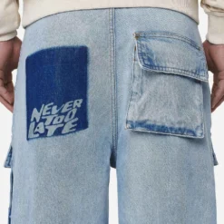 Lark Loose Cargo Jeans Washed Bright Blue -Fashigen Sales PGDR NEVER TOO LATE ECOMMERCE MALE DAY 1238