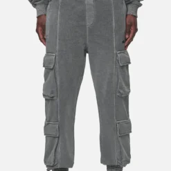 Harvey Terry Cargo Sweat Pants Vintage Grey