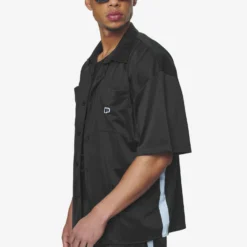 Zeno Boxy Shirt Black Baby Blue