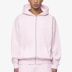 Logo Oversized Sweat Jacket Washed Bubblegum White Gum