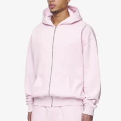 Logo Oversized Sweat Jacket Washed Bubblegum White Gum -Fashigen Sales PGDR Next Wave E COMMERCE MENS DAY 248511