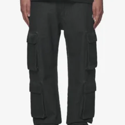 Preto Wide Cargo Pants Dyed Black -Fashigen Sales PGDR Next Wave E COMMERCE MENS PANTS DAY 14642