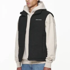 Bardon Cord Puffer Vest Black -Fashigen Sales PGDR OUTERWEAR MENS6005