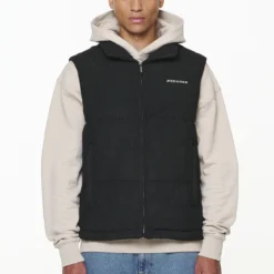 Bardon Cord Puffer Vest Black -Fashigen Sales PGDR OUTERWEAR MENS6017