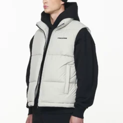 Landin Puffer Vest Ash Grey 11 Landin Puffer Vest Ash Grey -Fashigen Sales PGDR OUTERWEAR MENS6036