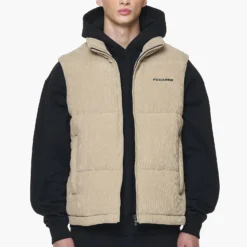 Bardon Cord Puffer Vest Sand