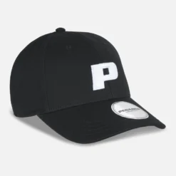 P Logo Cap Black White