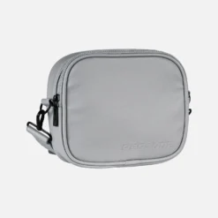 Skibo Logo Faux Leather Shoulder Strap Bag Cool Grey